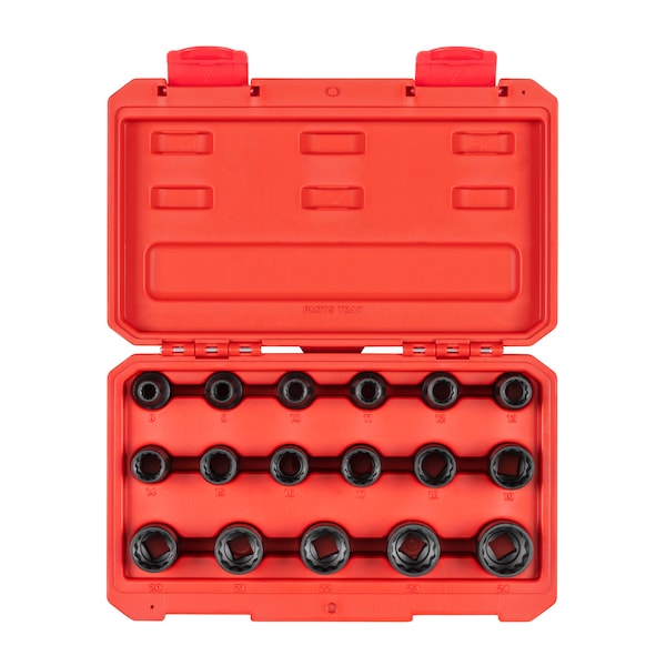 1/2 Inch Drive 12-Point Impact Socket Set, 17-Piece (8-24 mm)